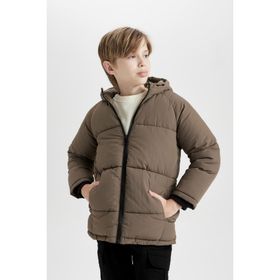DeFacto C9046A824WN Su İtici Kapüşonlu Polar Astarlı Erkek Çocuk Mont