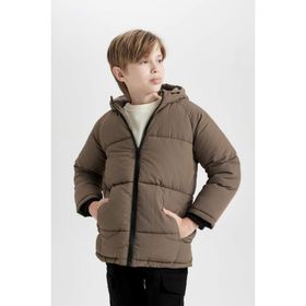 DeFacto C9046A824WN Su İtici Kapüşonlu Polar Astarlı Erkek Çocuk Mont