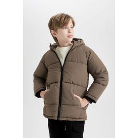 DeFacto C9046A824WN Su İtici Kapüşonlu Polar Astarlı Erkek Çocuk Mont
