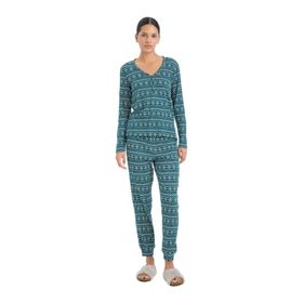 Defacto D2284AX24WN GN1040 Yeşil Waffle Kumaş Kadın Pijama Takımı