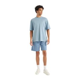 DeFacto D4697AX24HS Mavi-BE105 Erkek Relax Fit Gabardin Bermuda Şort