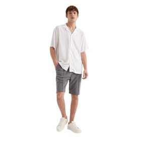DeFacto D4760AX24HS Gri-GR474 Erkek Relax Fit Penye Bermuda Şort