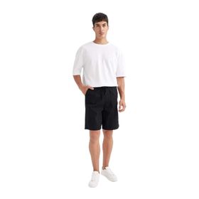 DeFacto D7917AX24SM Siyah-BK81 Erkek Relax Fit Pamuklu Bermuda Şort