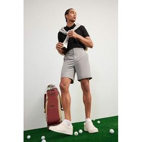DeFacto D9249AX25SP Gri-GR67 Erkek Slim Fit Dar Kesim Sporcu Dokuma Şort