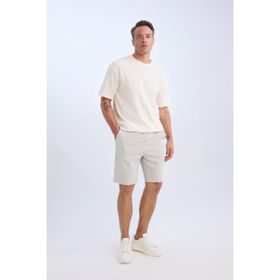 DeFacto D9451AX25SP Yeşil-GN1217 Erkek Regular Fit Beli Bağcıklı Dokulu Bermuda Şort