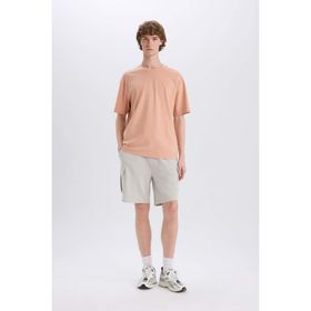 DeFacto D9494AX25SM Gri-GR503 Erkek Regular Fit Beli Bağcıklı Kargo Cepli Şort