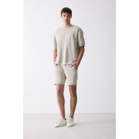 DeFacto D9769AX25SM Bej-BG170 Erkek Regular Fit Düz Paça Şort