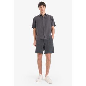 DeFacto E0804AX25SM Antrasit-AR104 ErkekRelax Fit Tencel Bermuda Şort