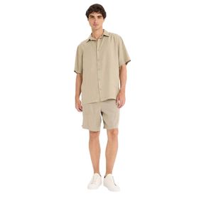 DeFacto E0804AX25SM Haki-KH488 Erkek Relax Fit Tencel Bermuda Şort