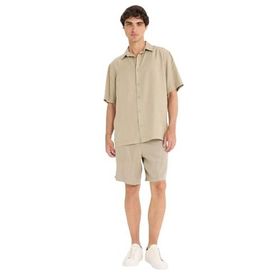 DeFacto E0804AX25SM Haki-KH488 Erkek Relax Fit Tencel Bermuda Şort