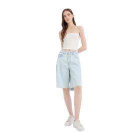 DeFacto E1149AX25SP Mavi-NM39 Kadın Normal Bel Jean Bermuda Şort