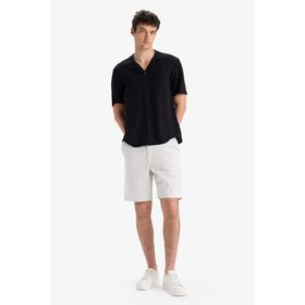 DeFacto E1231AX25SM Gri-GR492 Erkek Pamuk Regular Fit Bermuda Şort