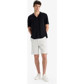DeFacto E1231AX25SM Gri-GR492 Erkek Pamuk Regular Fit Bermuda Şort