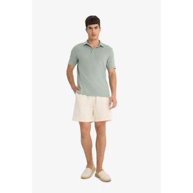 DeFacto E1735AX25SM Haki-KH454 Erkek Relax Fit Pamuklu Bermuda Şort