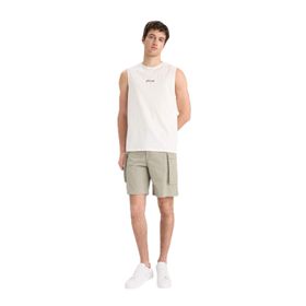 DeFacto E2207AX25SM Haki-KH418 Erkek Relax Fit Jean Bermuda Şort