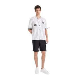 DeFacto E2207AX25SM Siyah-BK81 Erkek Relax Fit Kargo Cepli Bermuda Şort