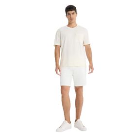 DeFacto E2591AX25SM Beyaz-WT46 Erkek Regular Fit Dokulu Waffle Şort