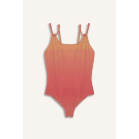 DeFacto E3538A825HS Degrade Baskılı Coral Kız Çocuk Mayo