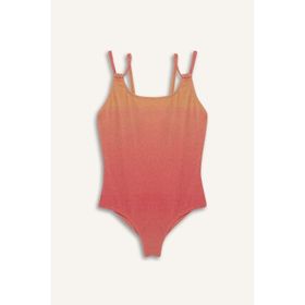 DeFacto E3538A825HS Degrade Baskılı Coral Kız Çocuk Mayo