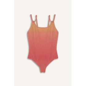 DeFacto E3538A825HS Degrade Baskılı Coral Kız Çocuk Mayo