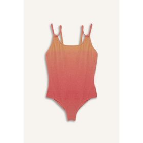 DeFacto E3538A825HS Degrade Baskılı Coral Kız Çocuk Mayo