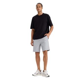 DeFacto E4137AX25SM Gri-GR454 Erkek Fit Standart Fit Sporcu Kısa Paça Dokuma Şort
