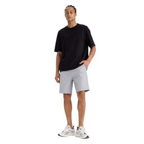 DeFacto E4137AX25SM Gri-GR454 Erkek Fit Standart Fit Sporcu Kısa Paça Dokuma Şort