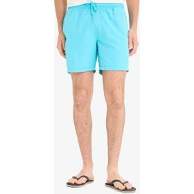 DeFacto E5133AXNS Turkuaz-TR111 Erkek Regular Fit Kısa Boy Cepli File Astarlı Beli Bağcıklı Düz Hafif Kumaş Deniz Şortu