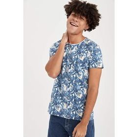 DeFacto Ekstra Slim Fit Bisiklet Yaka Floral Desenli Kısa Kollu Tişört U0284AZ21SM