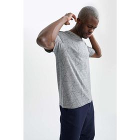 DeFacto Ekstra Slim Fit Bisiklet Yaka Floral Desenli Kısa Kollu Tişört U0284AZ21SM