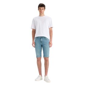 DeFacto F4220AX25SM Yeşil-NM29 Erkek Slim Fit Dar Kesim Jean Bermuda Şort