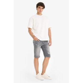 DeFacto F4692AX25SM Gri-NM18 Erkek Slim Fit Dar Kesim Jean Bermuda Şort