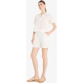 DeFacto F5926AX25SM Beyaz-WT32 Kadın Regular Fit Düz Paça Brode Şort