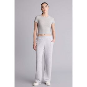 DeFacto F7143AX26SP GR93 Gri Straight Fit Basic Kadın Eşofman Altı