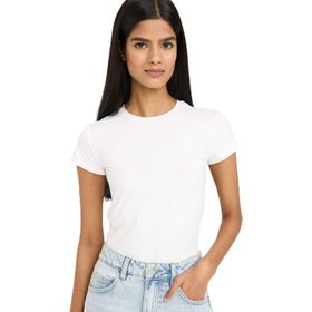 DeFacto F7768AX25AU WT32 Beyaz Slim Fit Bisiklet Yaka Basic Kısa Kollu Kadın Tişört