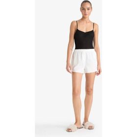 DeFacto F8934AX25HS Beyaz-WT48 Kadın Regular Fit Beli Lastikli Şort Pijama Altı