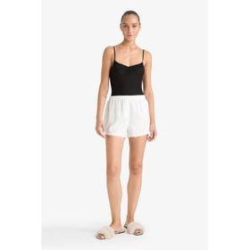 DeFacto F8934AX25HS Beyaz-WT48 Kadın Regular Fit Beli Lastikli Şort Pijama Altı