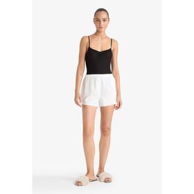 DeFacto F8934AX25HS Beyaz-WT48 Kadın Regular Fit Beli Lastikli Şort Pijama Altı