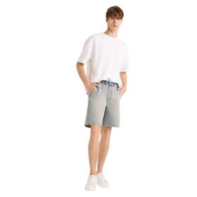 DeFacto F8936AX25SM Mavi-NM39 Erkek Relax Fit Jean Bermuda Şort