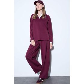 DeFacto F9575AX25AU BR98 Bordo Barrel Fit Düz Paça Kadın Pantolon