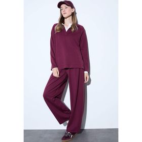 DeFacto F9575AX25AU BR98 Bordo Barrel Fit Düz Paça Kadın Pantolon