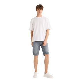 DeFacto F9605AX25SM İndigo-NM84 Erkek Slim Fit Dar Kesim Jean Bermuda Şort