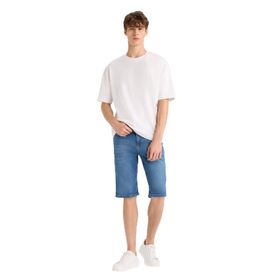 DeFacto F9890AX25SM Mavi-NM28 Erkek Regular Fit Jean Bermuda Şort
