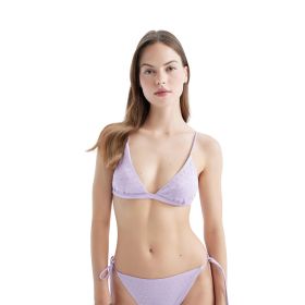 DeFacto Fall İn Love Regular Fit Desenli Üçgen Mor Kadın Bikini