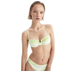 DeFacto Fall İn Love Regular Fit Kadife Yeşil Kadın Bikini