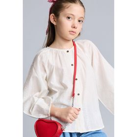 DeFacto G1108A826HS %100 Pamuk Regular Fıt Brode Uzun Kollu Kız Çocuk Bluz