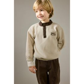 DeFacto G1124A525WN Baskılı Düğmeli Polar Erkek Bebek Sweatshirt