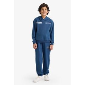 DeFacto G5640A825CW Baskılı Kapüşonlu Sweatshirt Eşofman Altı Erkek Çocuk 2'li Takım