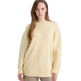 DeFacto G7239AX25CW Sarı-YL435 Loose Fit Bisiklet Yaka Triko Kazak Tunik