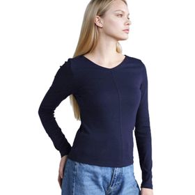 DeFacto G9521AX26SP NV251 Lacivert Slim Fit Basic Modal Kadın Tişört